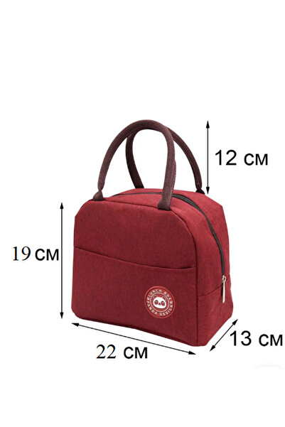 OEM Compact Thermal Lunch Bag, 22x13x19 cm, burgundy