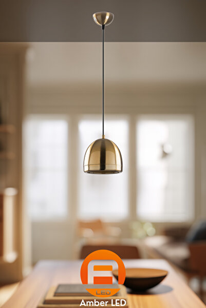 AmberLED Metal Gövdeli Tekli Sarkıt Avize Modern Salon ve Yatak Odası İçin E2...