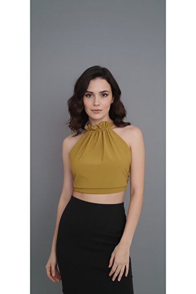 Pubblica Kadın Sırt Dekolteli İpli Crop Bluz