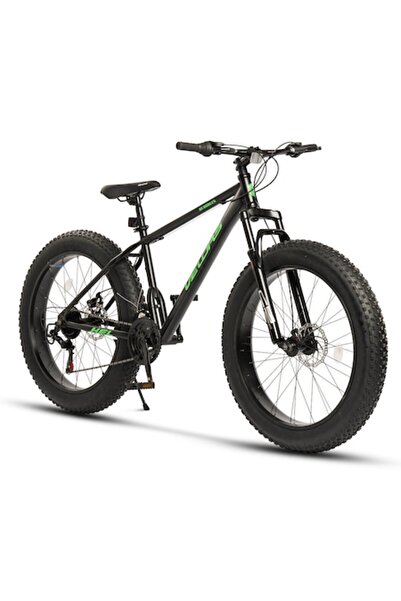 CARPAT BIKES Bicicletă MTB Fat Bike 26" - 21 de viteze, frâne pe disc, negru/verde