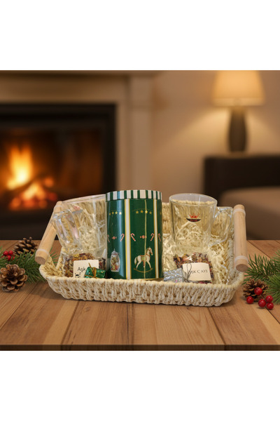 MyMomento YILBAŞI ÖZEL HEDİYE SEPETİ - 2 Lİ ÇAY FİNCANI - ÖZEL YILBAŞI KURABİ...