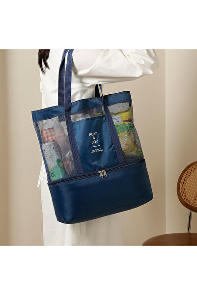 OEM Insulated lunch and relaxation bag, waterproof, – 37 × 42 × 15 cm, Dark blue.