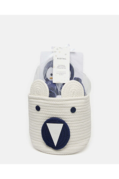 REDTAG مجموعة هدايا للأطفال باللون الأبيض والأزرق الداكن (7 قطع)