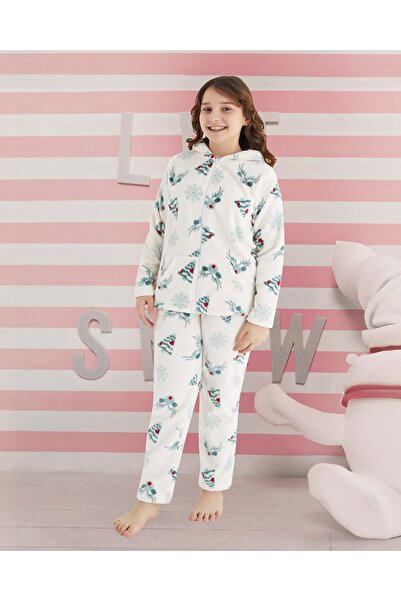 Aydoğan Polar Girl Waitress Pajama Set-240527 White