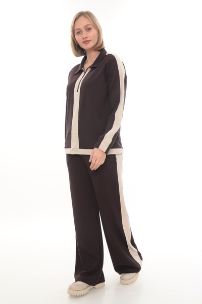 zitex Σετ αθλητικής φόρμας από ύφασμα Modal με φερμουάρ και ρίγες στα πλαϊνά,...