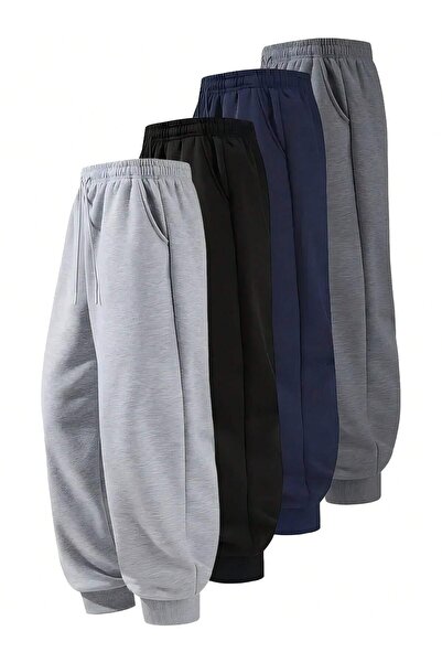 rocassi Unisex 4-τεμάχια ελαστικά παντελόνια φόρμας μεγάλου μεγέθους