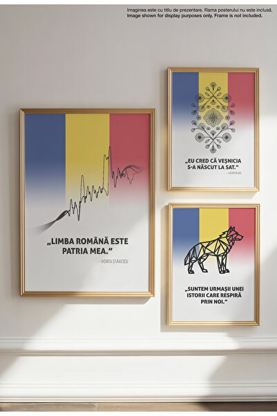 21mxm Romanian Patriotic Quote Canvas Poster – Unframed on Matte Canvas - Romanian Language Is My Homeland