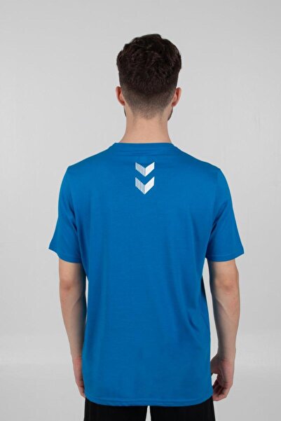 hummel Армін Бавовняна тренувальна футболка Sax синя з принтом