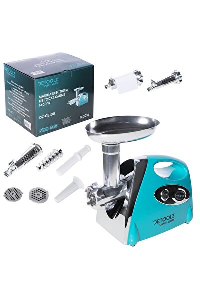 DETOOLZ Electric Meat Grinder 1400W, 96 kg/h, with Sausage and Tomato Accessories, DZ-CB100