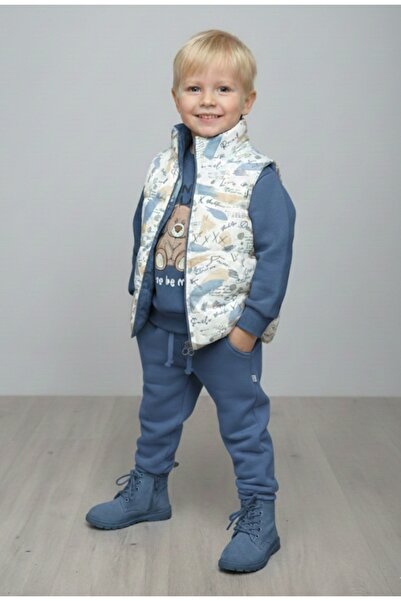 Nellino طقم رياضي للأولاد مكون من سترة منفوخة بسحاب وبنطلون رياضي سميك