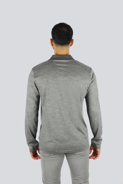 BOSS Men's Regular Fit Long Sleeve 100% Wool Knitwear Gray Polo Neck T-Shirt 50549317-030