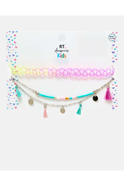 REDTAG Girls Assorted Embellished Choker Set (2 Piece)