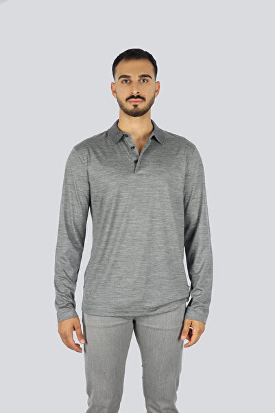 BOSS Men's Regular Fit Long Sleeve 100% Wool Knitwear Gray Polo Neck T-Shirt 50549317-030