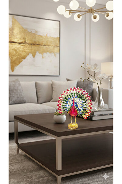 3D TASARIM DEKORATİF KRİSTAL TAŞLI TAVUS KUŞU BİBLO AÇILIR KAPAKLI