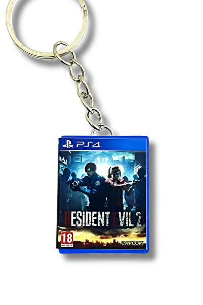 Cosmic Star سلسلة مفاتيح على شكل صندوق لعبة ريزدنت إيفل 2 المصغر لجهاز بلاي ستيشن 4