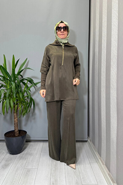 MISS DALIDA Cupro Tunic Khaki T26K-6020