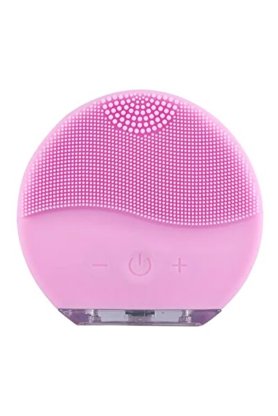 Generic Silicone facial cleansing device, pink, waterproof, rechargeable, with vibration technology