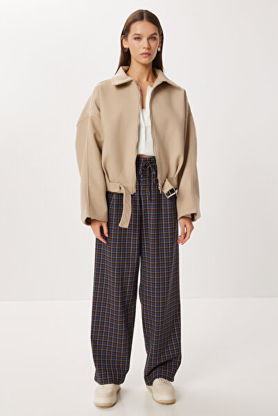 Lovelyİstanbul Belted Cashmere Bomber Coat Lxa0026 Beige