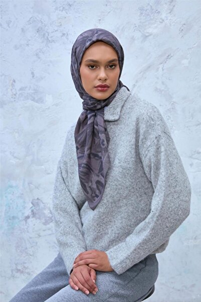 Silk Home Eșarfă din viscoză Velora Gri-afumat-antracit cu model, antiderapan...