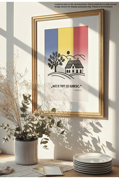 21mxm Romanian Patriotic Quote Canvas Poster – Unframed on Matte Canvas - This Is All I Love
