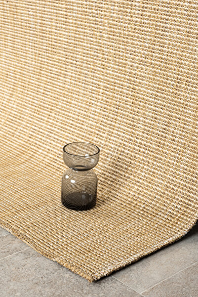 Colore Home Jute Straw Beige Knitted Non-Slip Base Washable Sisal Carpet Jute Runner Rug