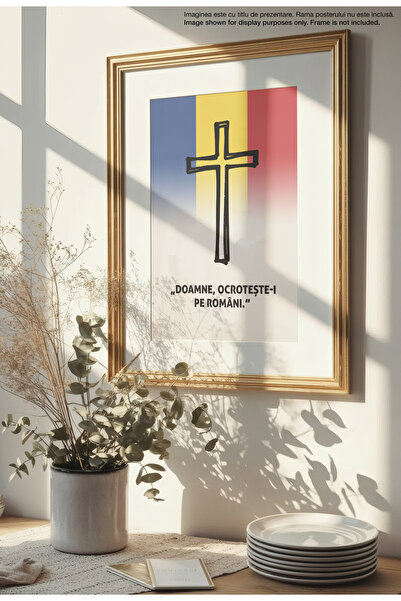 21mxm Romanian Patriotic Quote Canvas Poster – Unframed on Matte Canvas - Lord Protect the Romanians