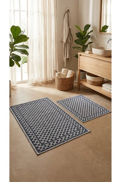 Minteks Set de 2 covorașe de baie din bumbac cu buline