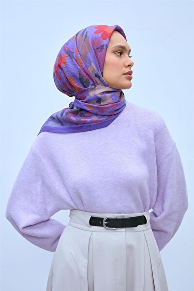 Silk Home Eșarfă din amestec de viscoză Velora, tonuri violet-portocaliu, cu ...