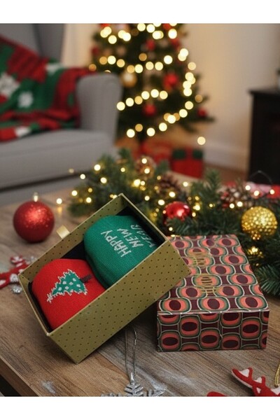 Algitsin O L A New Year's Socks Unisex 2 Pack in Special Gift Box