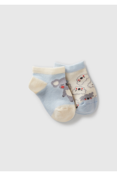 United Colors of Benetton Baby blue mix patterned 3-piece sock set