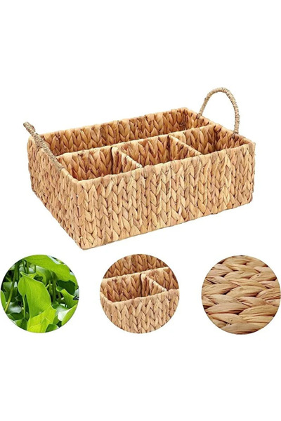 akdenizhome CL-11025 CASA 4 Bölmeli Dikdörtgen Hasır Saplı Sele – Su Sümbülü ...