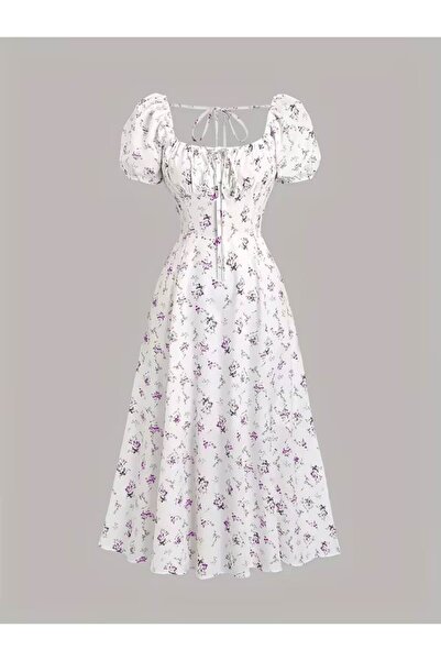 PrasadCo Women'S Floral Print Midi Dress