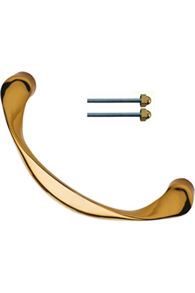 Selim Yapı Alüminyum Sarı Ay Hilal Çekme Kol Çelik Kapı Dış Kapı Kolu Tutma Kulpu 22 Cm Vidaları Dahil