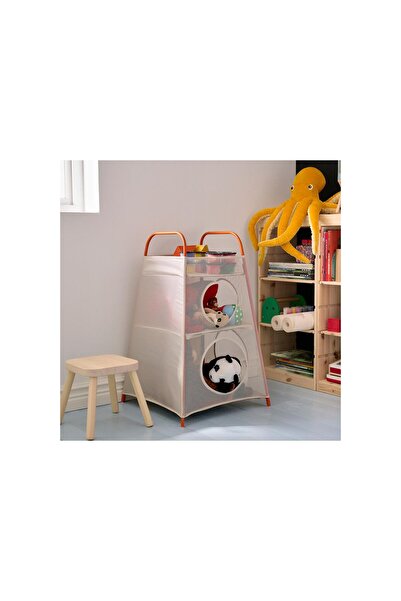 IKEA bölmeli saklama kutusu, bej-turuncu, 82x52x52 cm