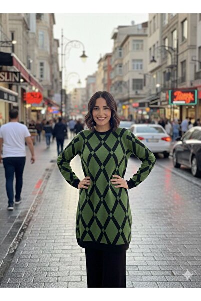 MODA TAY KADIN TRİKO DESENLİ İKİLİ TAKIM