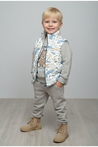 Nellino طقم رياضي للأولاد مكون من سترة منفوخة بسحاب وبنطلون رياضي سميك