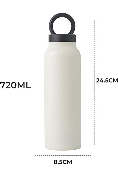 Arabest 750ml Stainless Steel Water Bottle with Magnetic MagSafe Lid (White)
