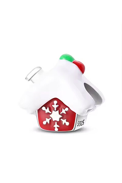 Fubena Snowy Red House Bead Charm