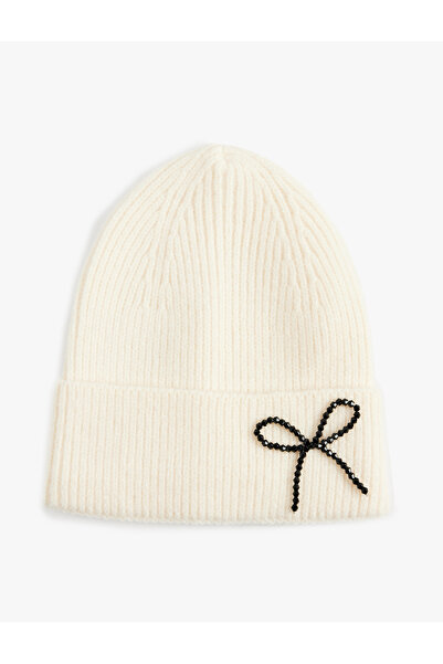 Koton Layered Bow Detailed Knitwear Beanie