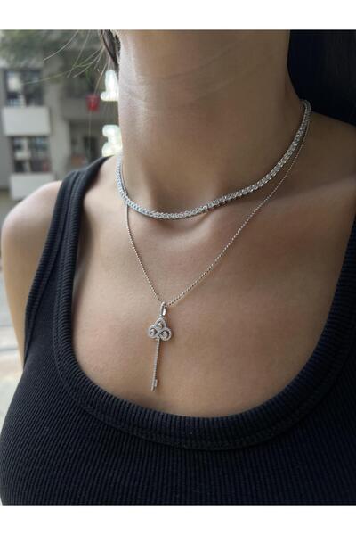 Tep's Jewellery Taşlı Gümüş Anahtar Kolye Ucu