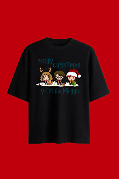 Dupe Design Muggle New Year Printed Oversized T-Shirt