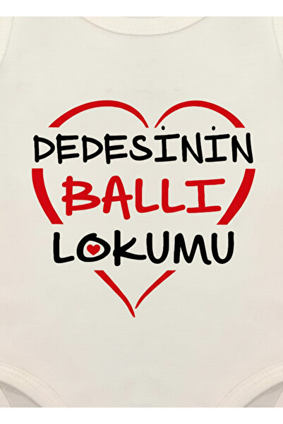 babixkids Unisex Bebek Krem Dedesinin Ballı Lokumu Yazılı Zıbın Çıtçıtlı Badi