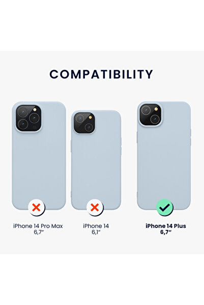 KWmobile Case for Apple iPhone 14 Plus, Silicone, Blue, 59076.58