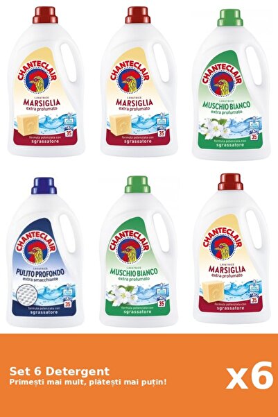 Chanteclair Set 6 Detergent Chanteclair: 3x Marsilia, 2x Mosc Alb, 1x Clasic