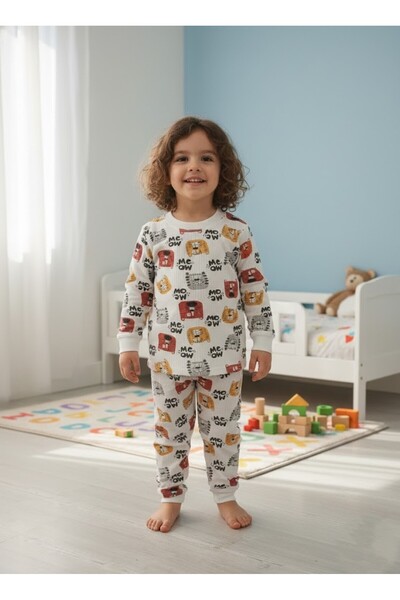 ruhaay طقم أطفال من القطن مطبوع طقم علوي وسفلي لعمر 1-3 سنوات