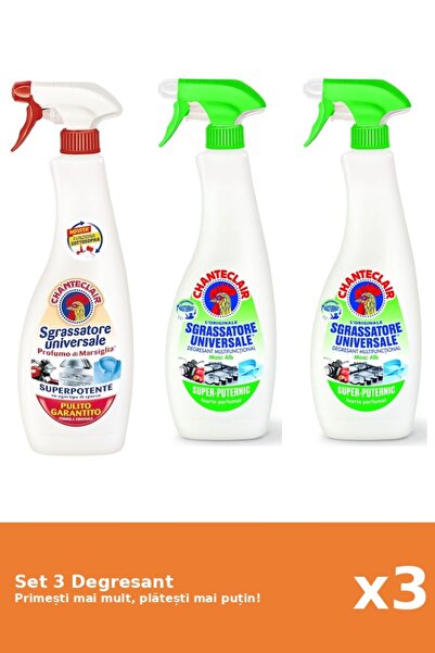 Chanteclair Set of 3 Chanteclair Degreaser: 1x Marseille, 2x Lemon
