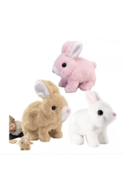 OEM Iepuraș de pluș interactiv, merge și scoate sunete, 3 ani, bej