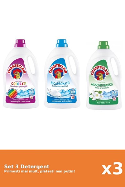 Chanteclair Set 3 Detergent Chanteclair: 1x Color, 1x Bicarbonat, 1x Mosc Alb