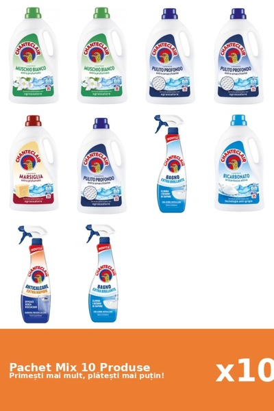 Chanteclair Set 10 Mix: 7 Detergent (Bicarbonat, Clasic, Marsilia, Mosc Alb),...