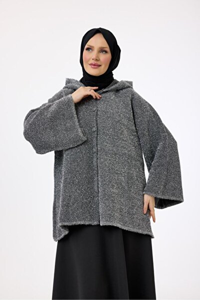 My City 51208 - Stylish Comfortable Silvery Hooded Women's Knitwear Jacket